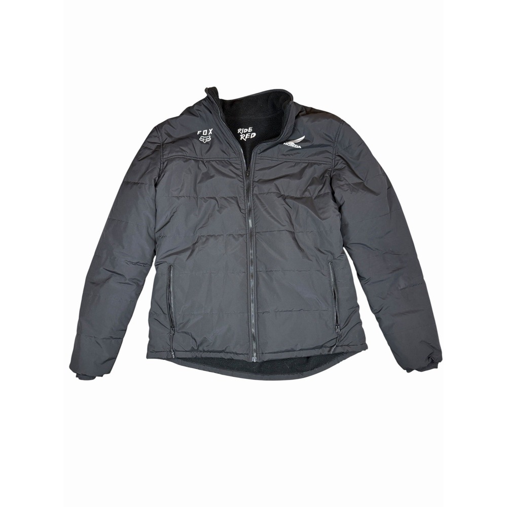 Fox Racing Honda Ride Red Reversible Sherpa Jacket Black Men's Full Zip Large